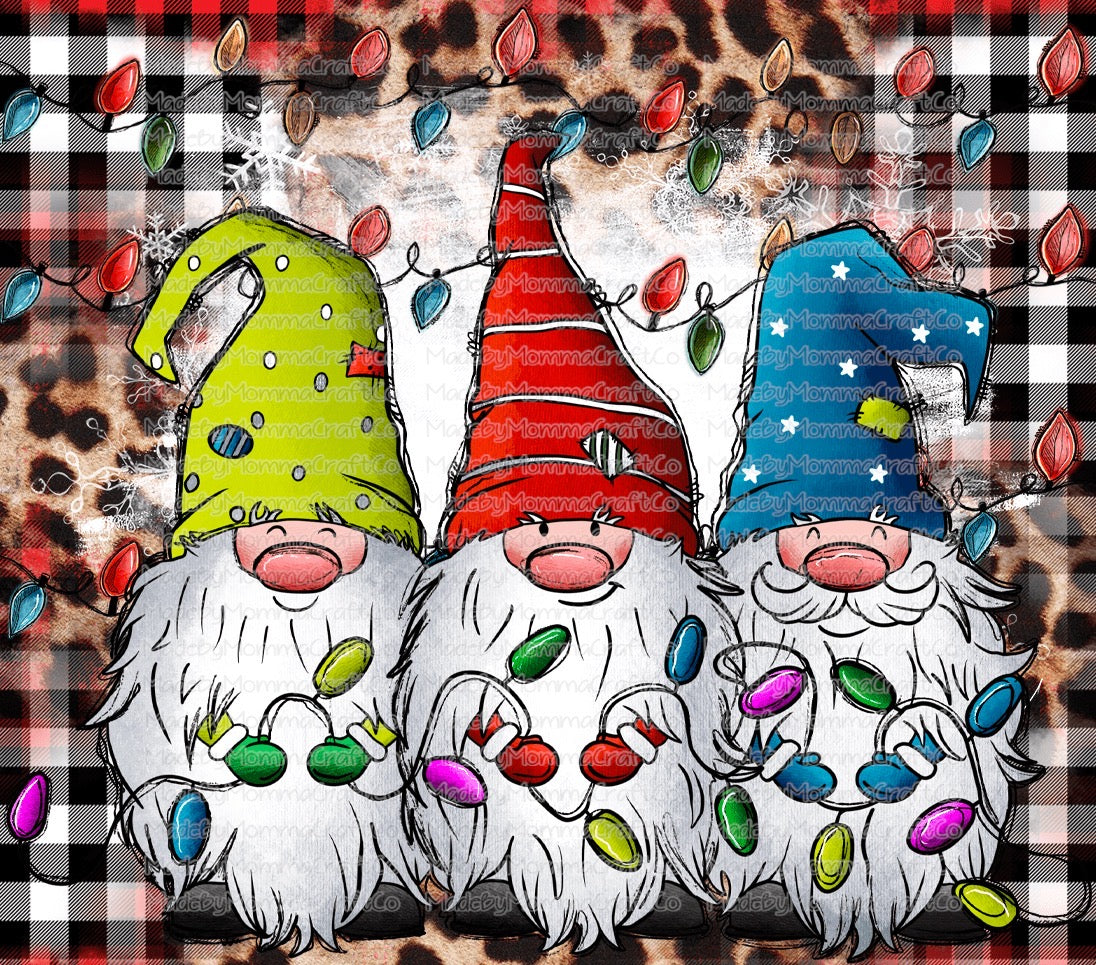 Christmas Lights Christmas Gnome Tumbler- Sublimation Tumbler