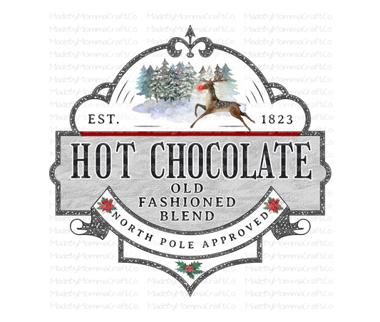 Hot Chocolate Reindeer - Christmas - Cheat Clear Waterslide™ or White Cast Sticker