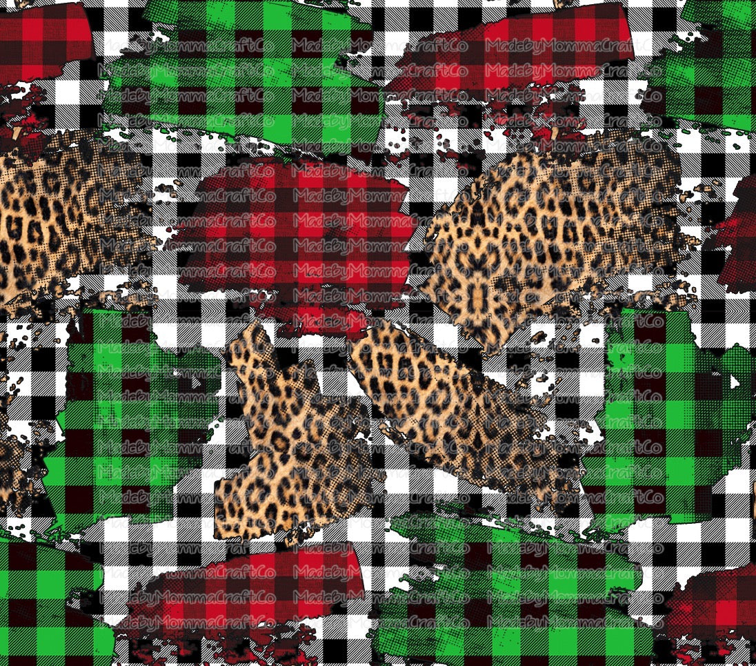 Plaid Christmas Tumbler Wrap - Sublimation Vinyl Or Waterslide Wrap