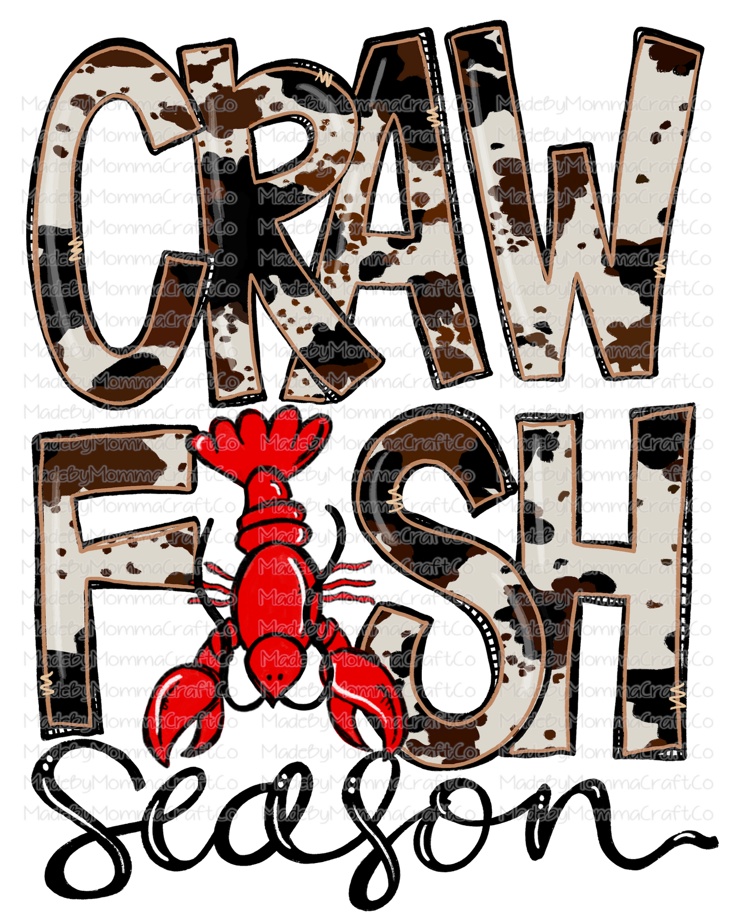 Crawfish Season - Cheat Clear Waterslide™ or White Cast Sticker