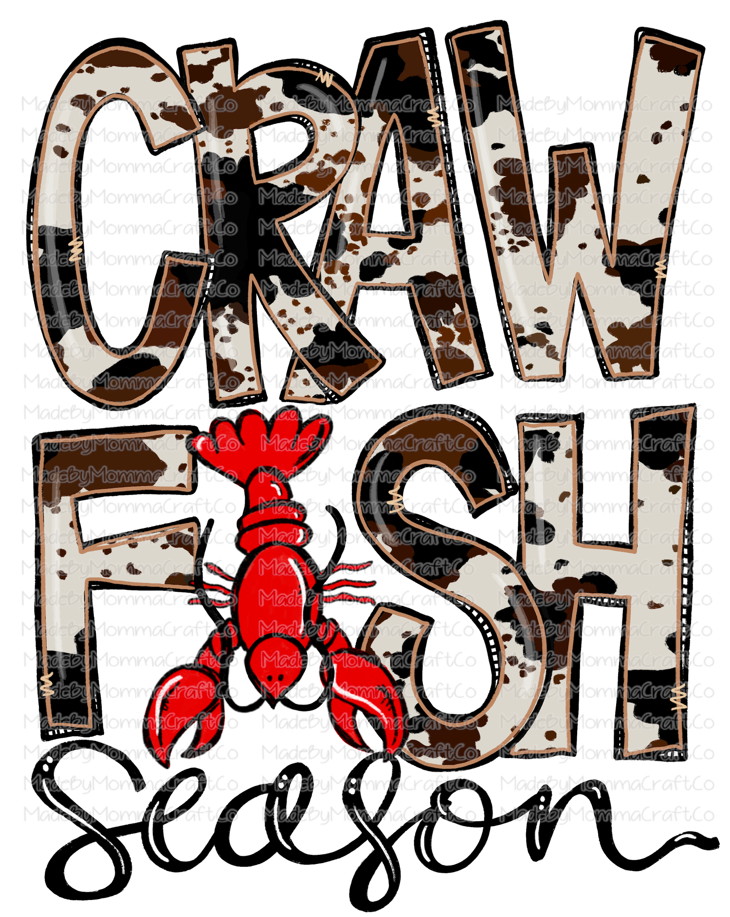Crawfish Season - Cheat Clear Waterslide™ or White Cast Sticker