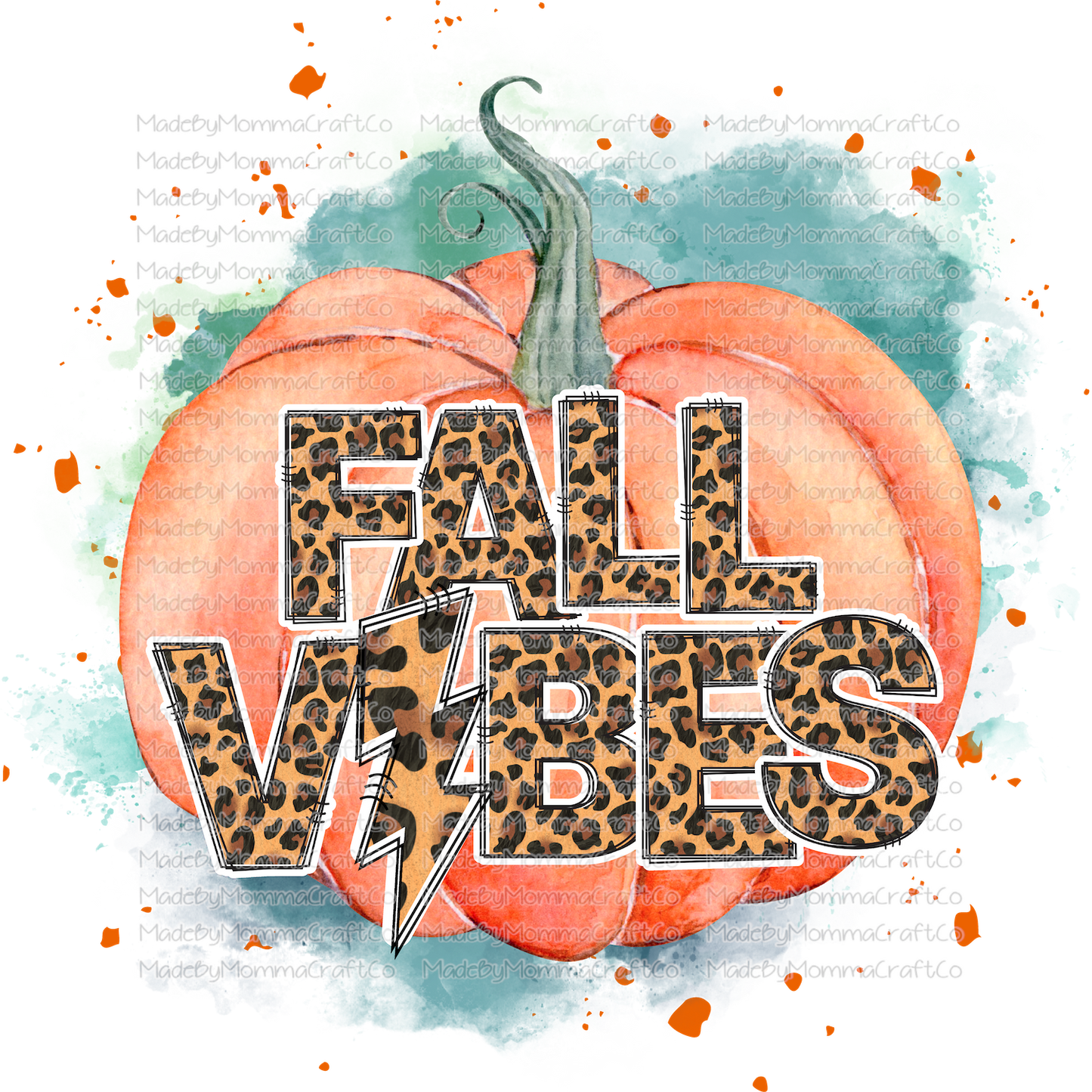 Fall Vibes Pumpkin  -Cheat Clear Waterslide™ or White Cast Sticker