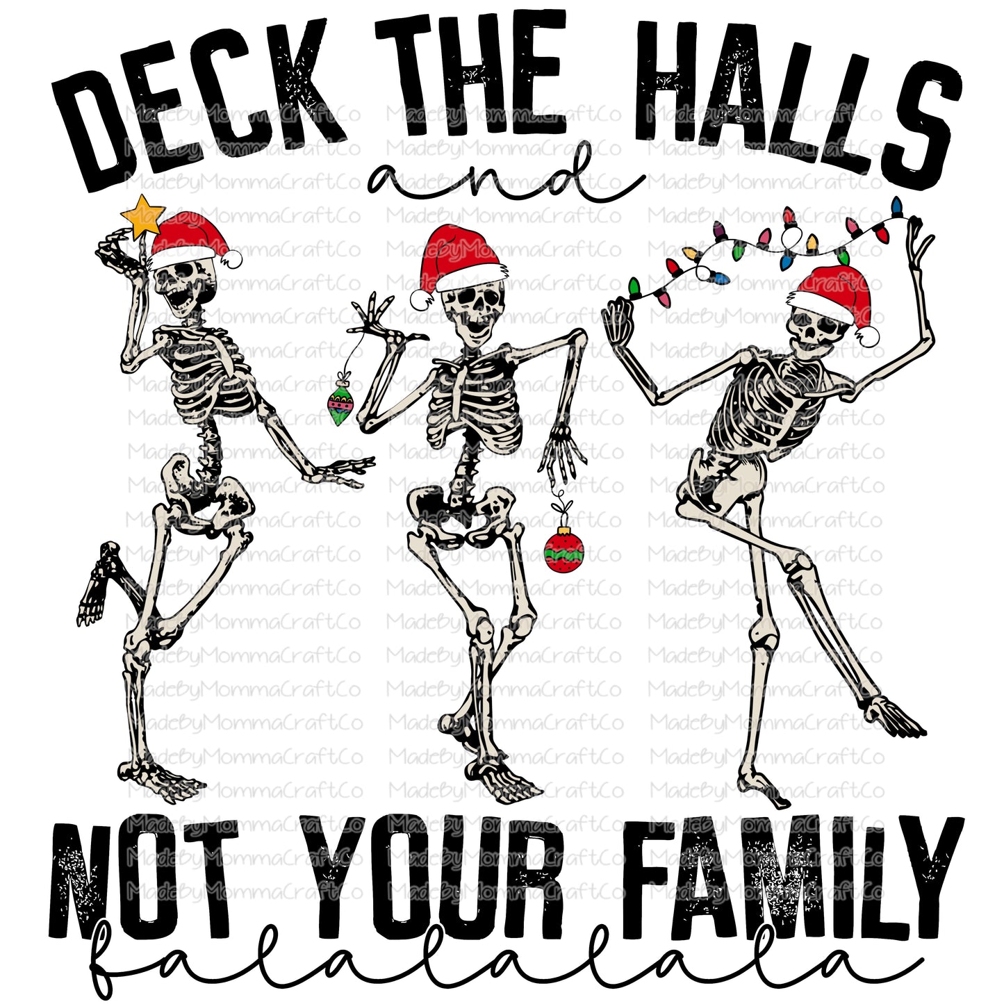 Deck The Halls Christmas -Cheat Clear Waterslide™ or White Cast Sticker