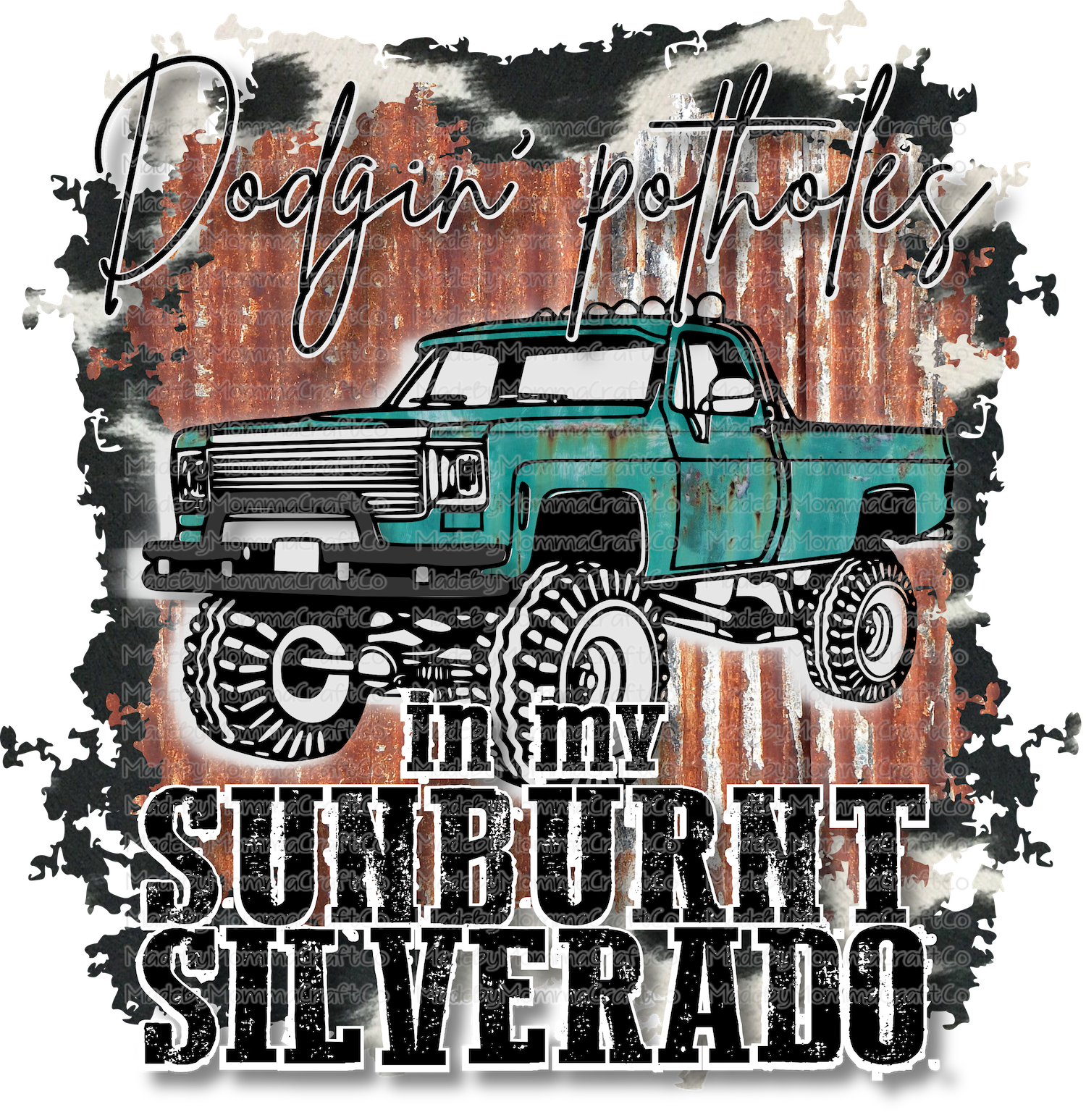 Dodgin Potholes Country Western- Cheat Clear Waterslide™ or White Cast Sticker