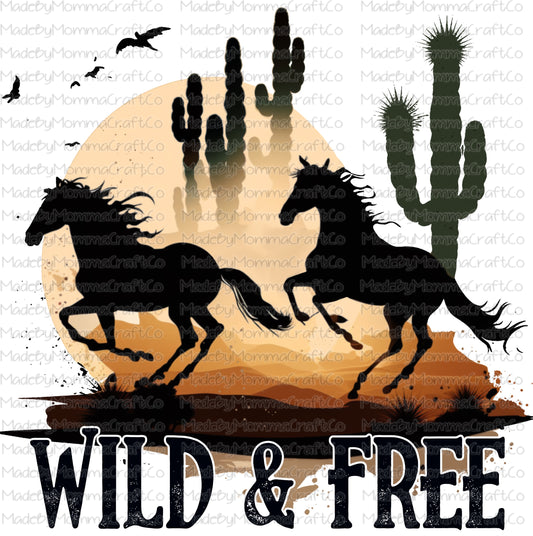 Wild and Free Western Horses - Cheat Clear Waterslide Decal or Digital Download