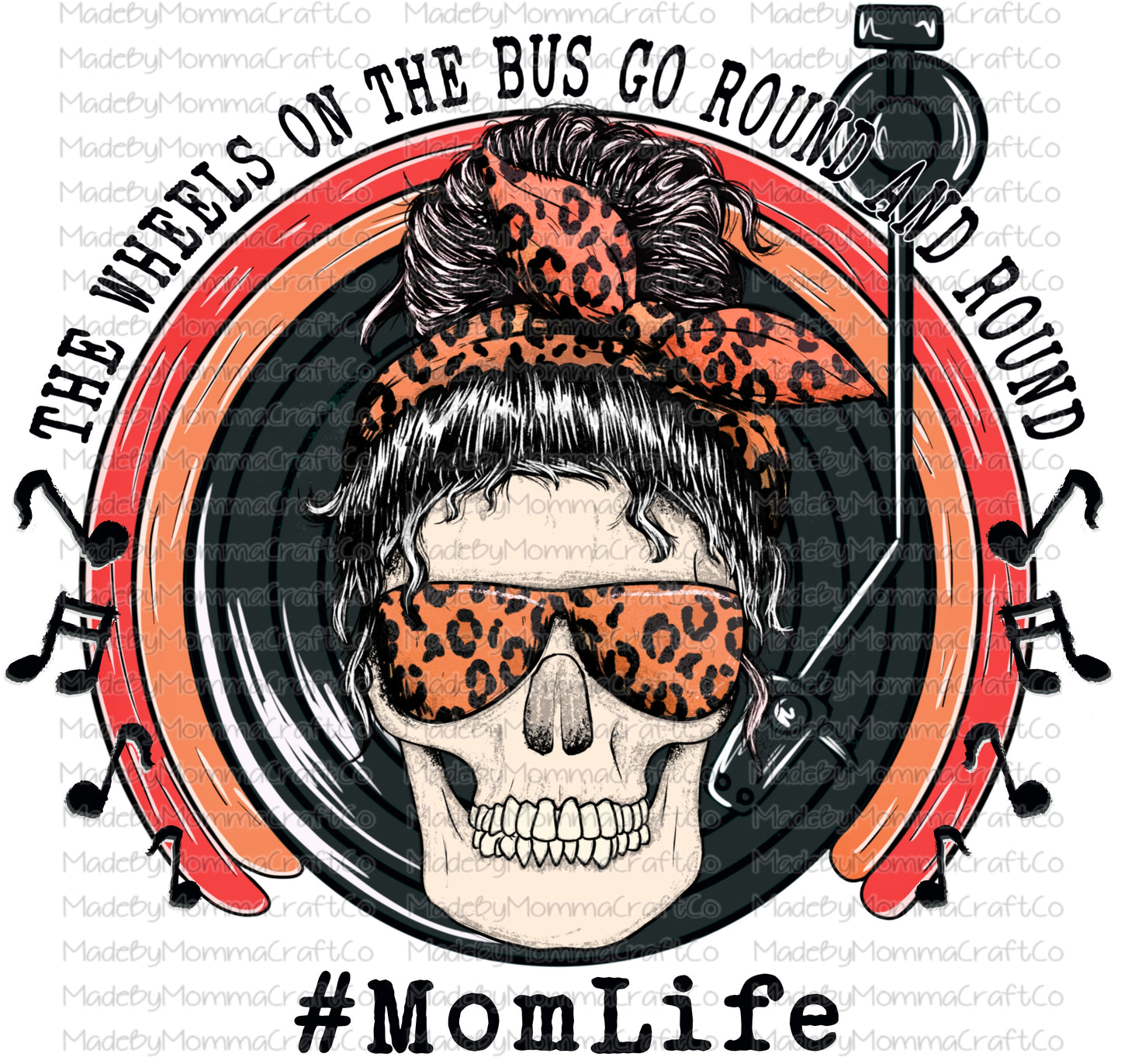 The wheels on the bus mom life - Cheat Clear Waterslide Decal or Digital Download