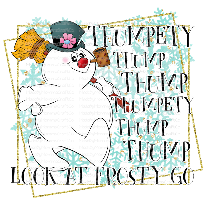 Frosty The Snowman Christmas- Cheat Clear Waterslide™ or White Cast Sticker