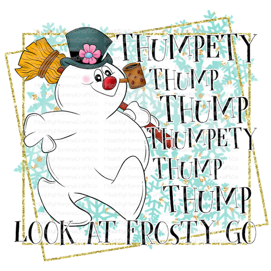 Frosty The Snowman Christmas- Cheat Clear Waterslide™ or White Cast Sticker