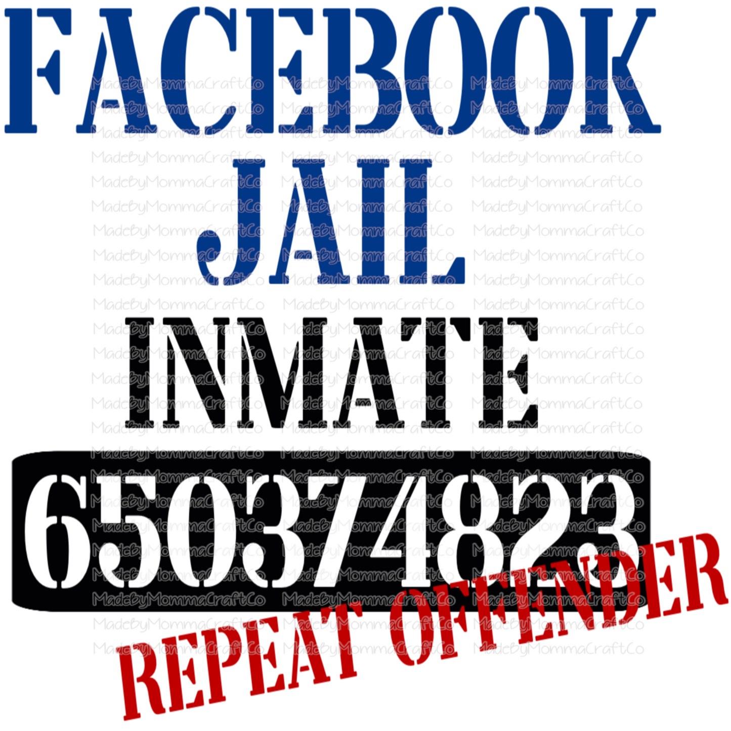 Facebook Jail Repeat Offender Cheat Clear Waterslide™ or White Cast Sticker Or Digital Download