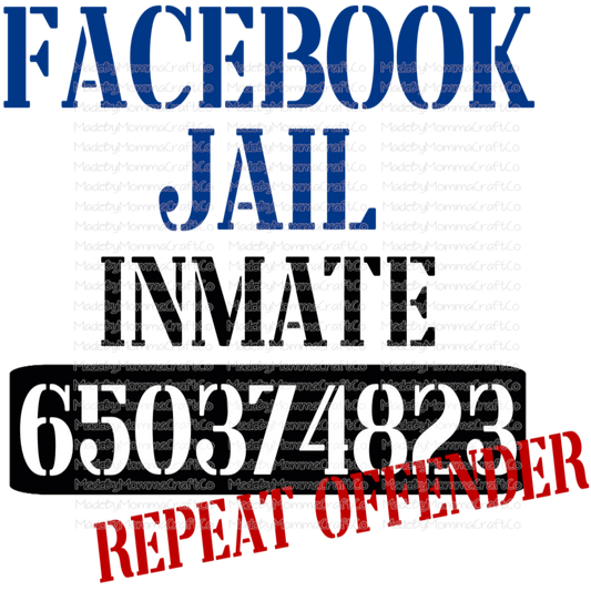 Facebook Jail Repeat Offender Cheat Clear Waterslide™ or White Cast Sticker Or Digital Download