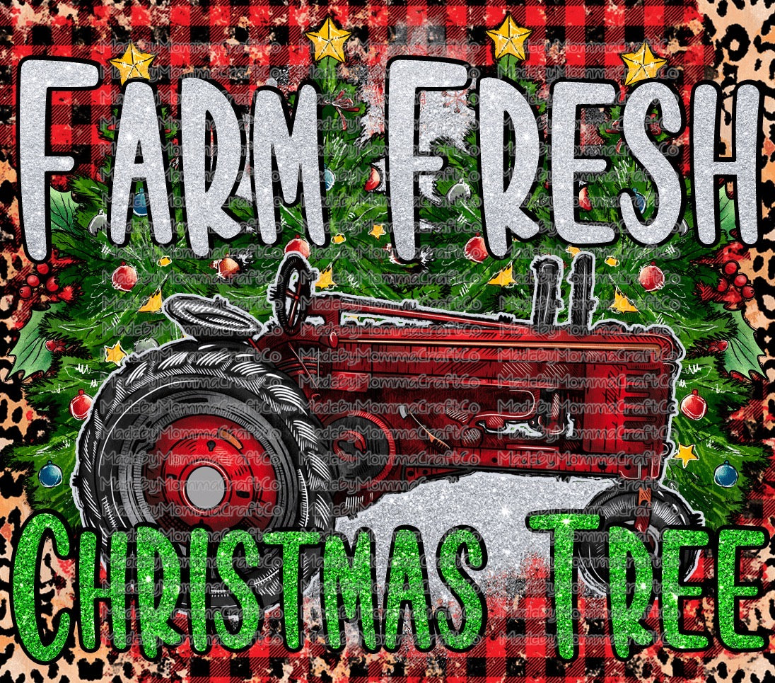 Farm Fresh Christmas Tree Tumbler Wrap - Sublimation Vinyl Or Waterslide Wrap
