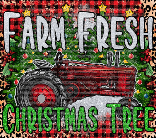 Farm Fresh Christmas Tree Tumbler Wrap - Sublimation Vinyl Or Waterslide Wrap