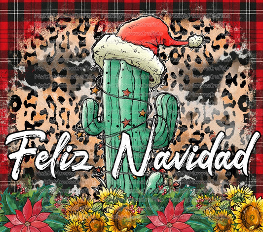 Feliz Navidad Christmas Tumbler Wrap - Sublimation Vinyl Or Waterslide Wrap