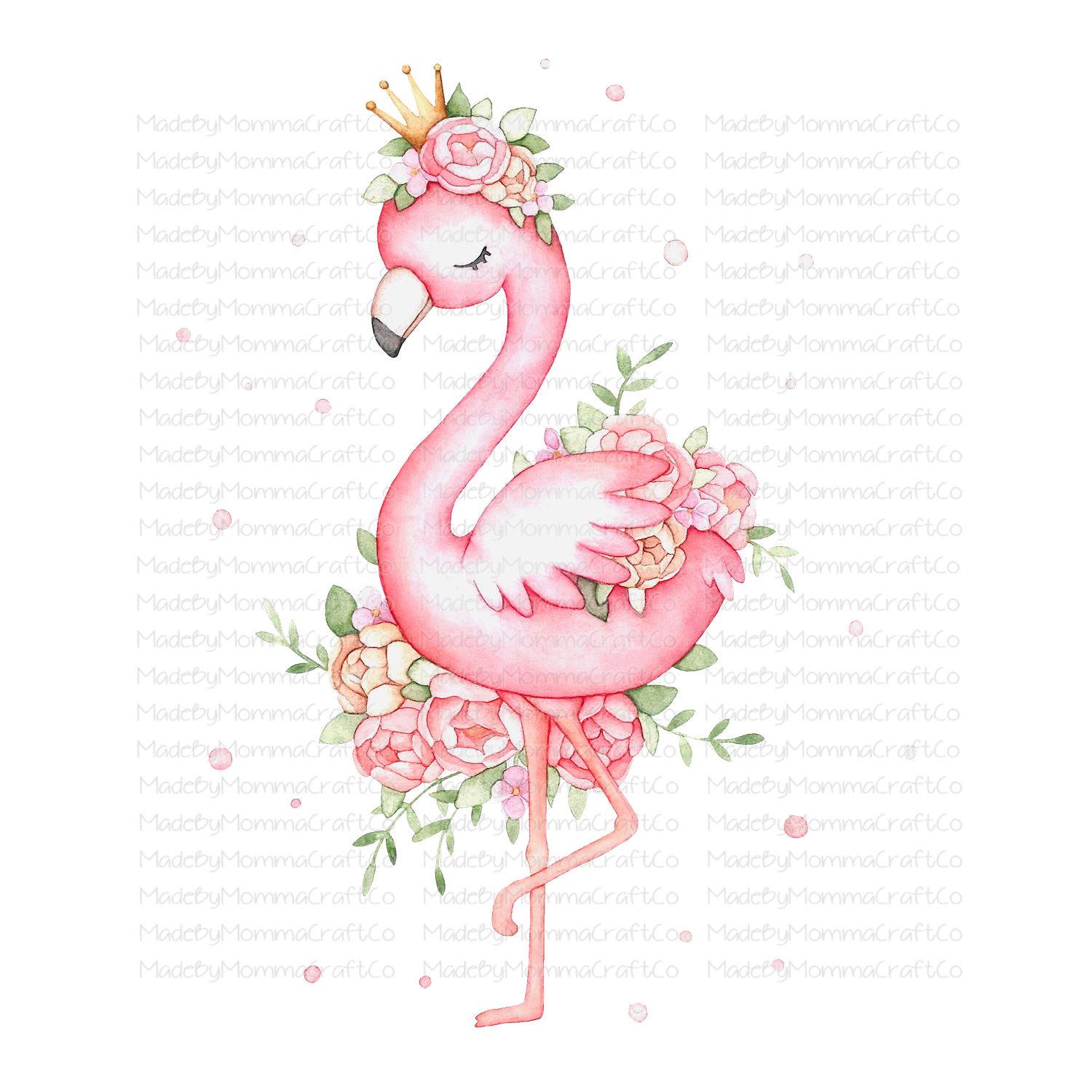 Floral Flamingo -Cheat Clear Waterslide™ or White Cast Sticker