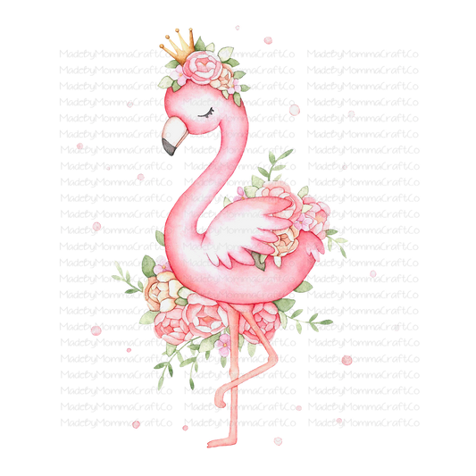 Floral Flamingo -Cheat Clear Waterslide™ or White Cast Sticker