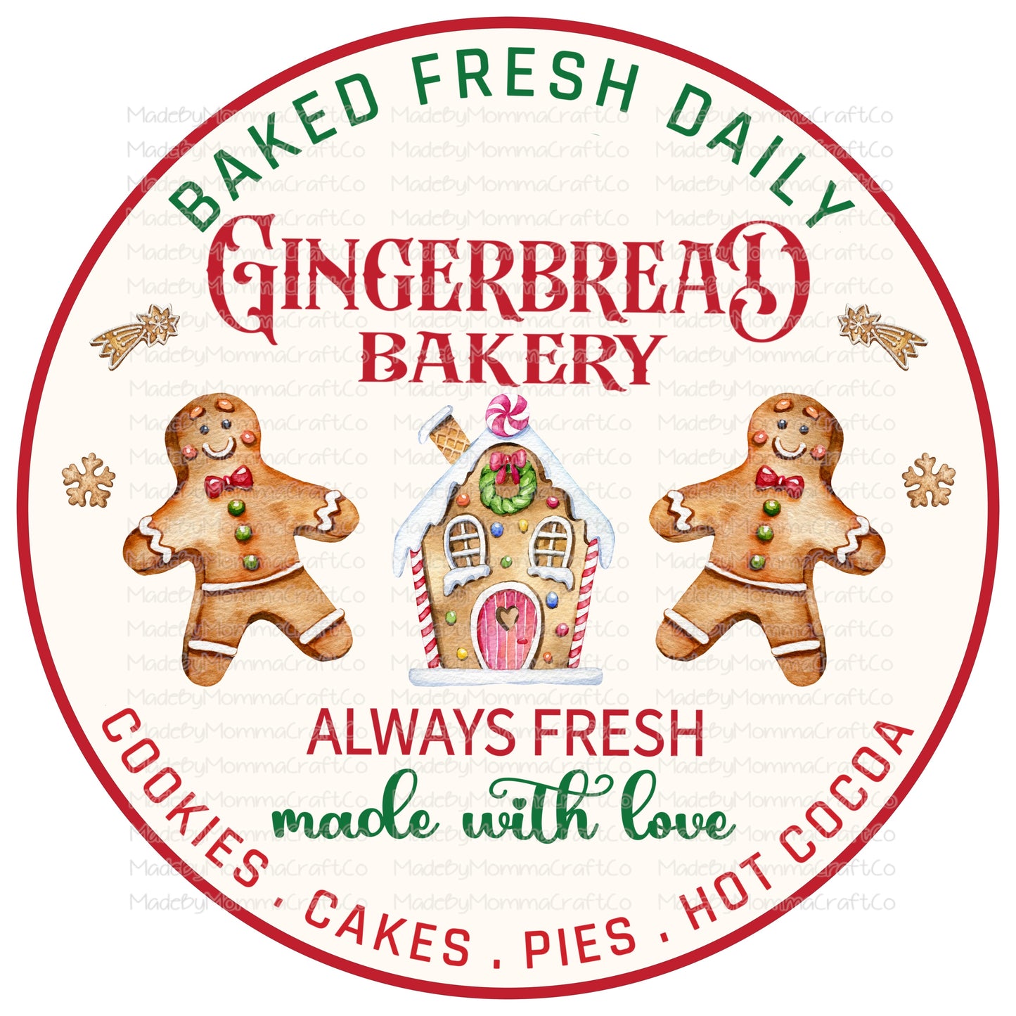 Gingerbread Bakery Vintage Christmas -Cheat Clear Waterslide™ or White Cast Sticker