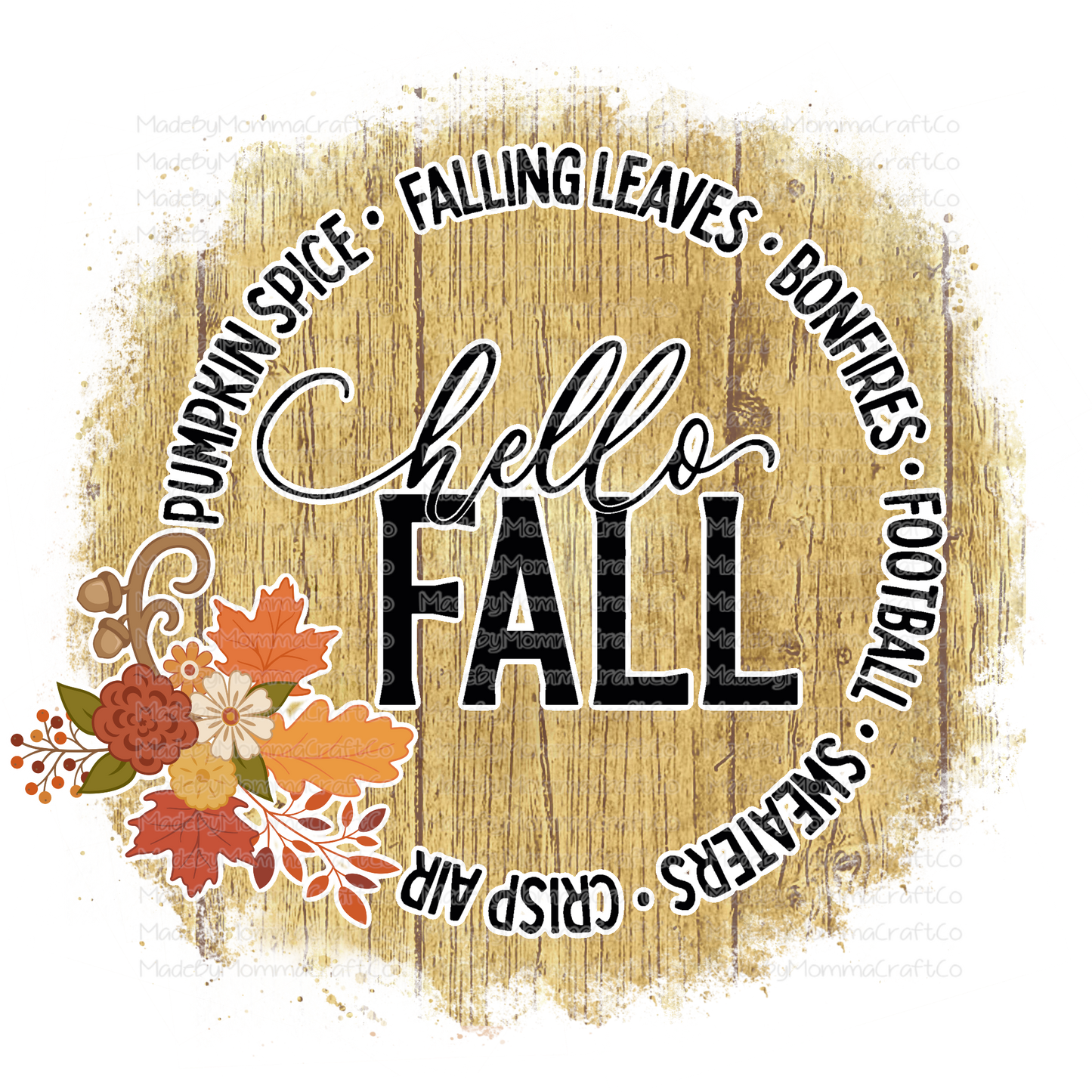 Hello Fall -Cheat Clear Waterslide™ or White Cast Sticker or Digital Download