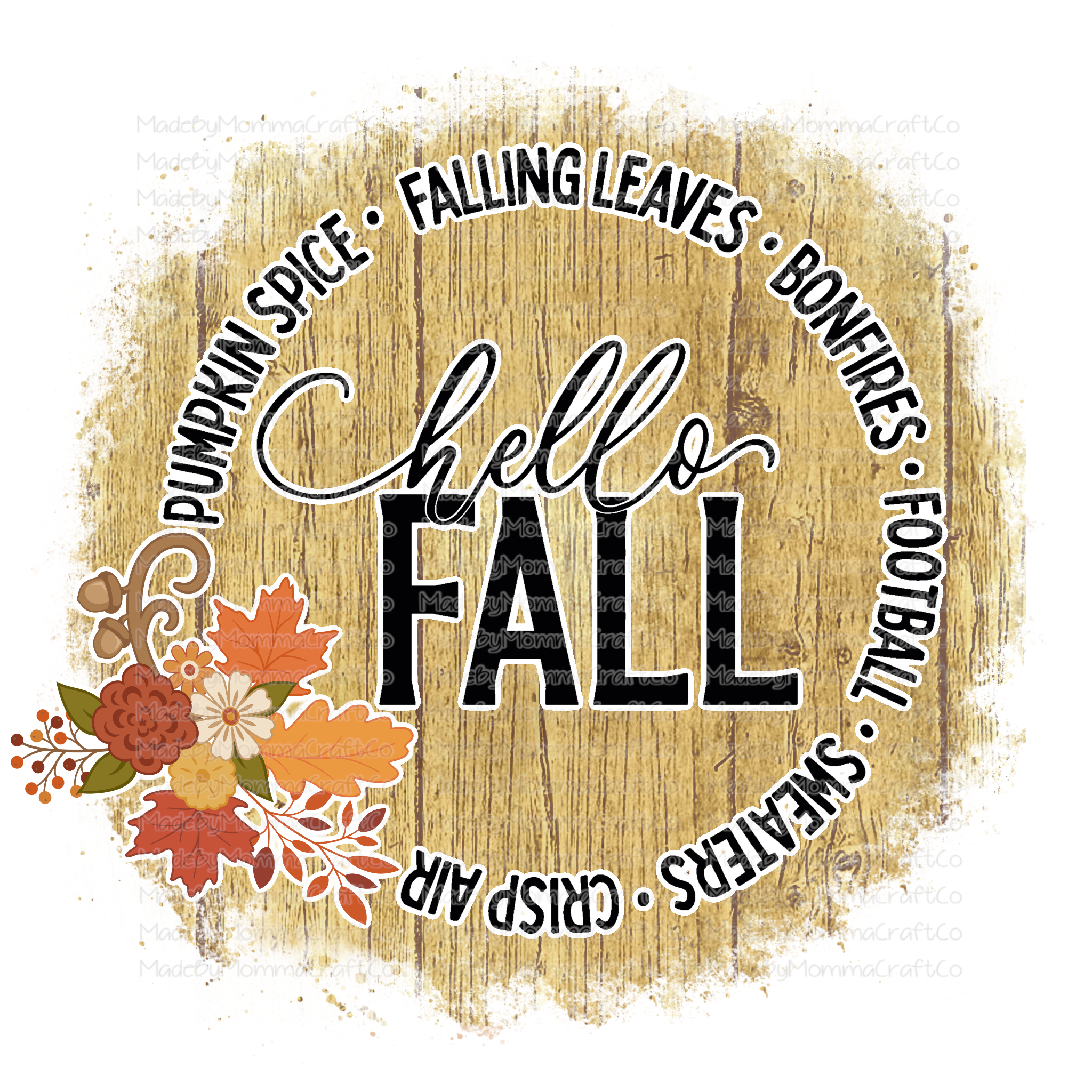 Hello Fall -Cheat Clear Waterslide™ or White Cast Sticker or Digital Download