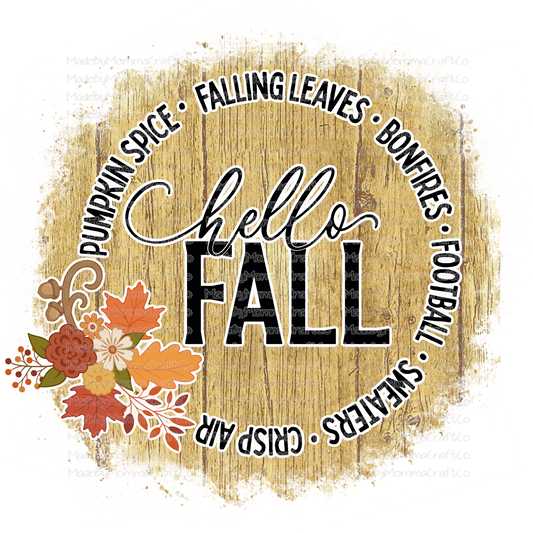 Hello Fall -Cheat Clear Waterslide™ or White Cast Sticker or Digital Download