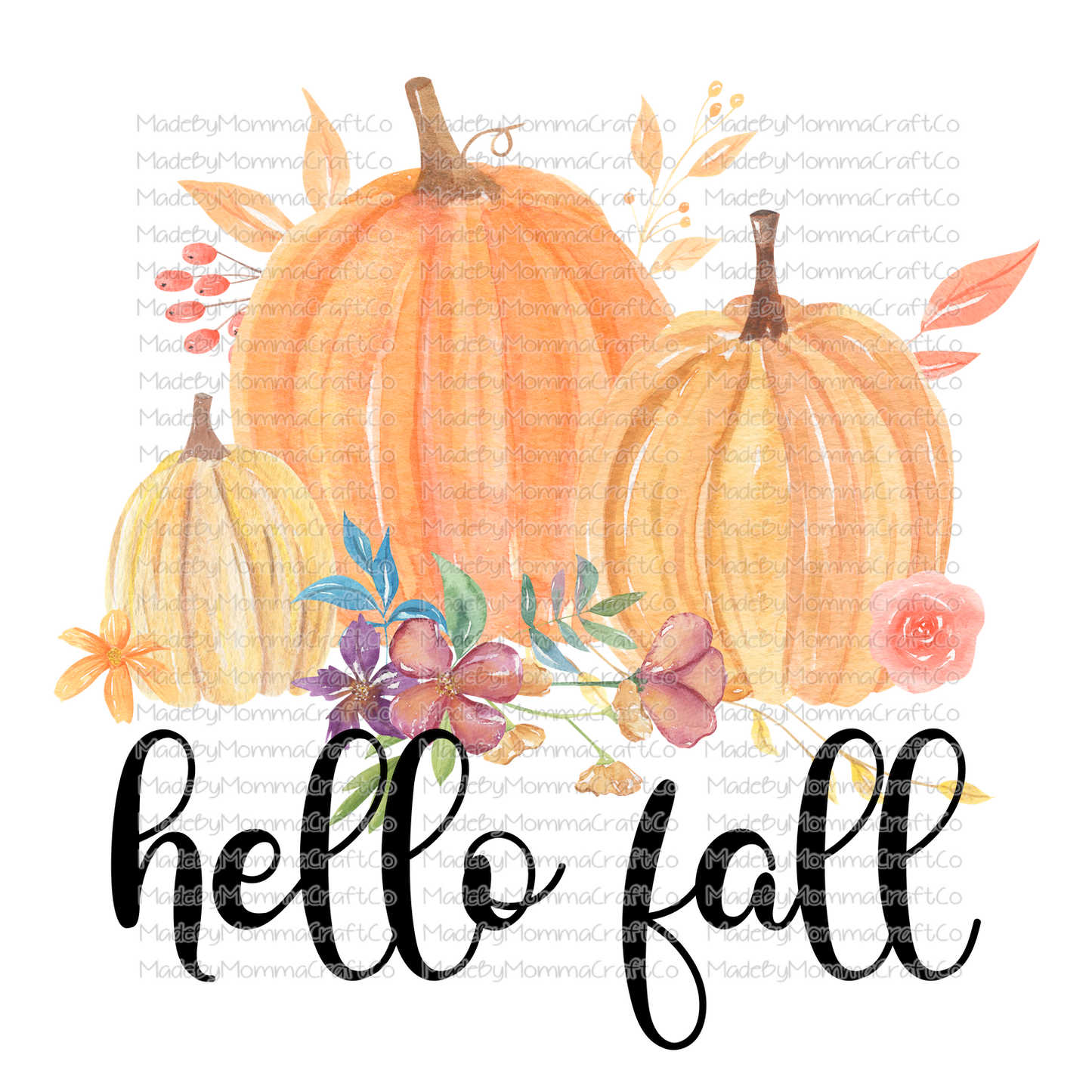 Hello Fall Pumpkins -Cheat Clear Waterslide™ or White Cast Sticker