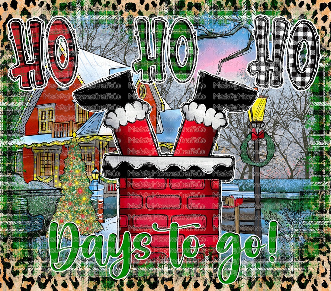 Ho Ho Ho Days To Go Christmas Tumbler Wrap - Sublimation Vinyl Or Waterslide Wrap