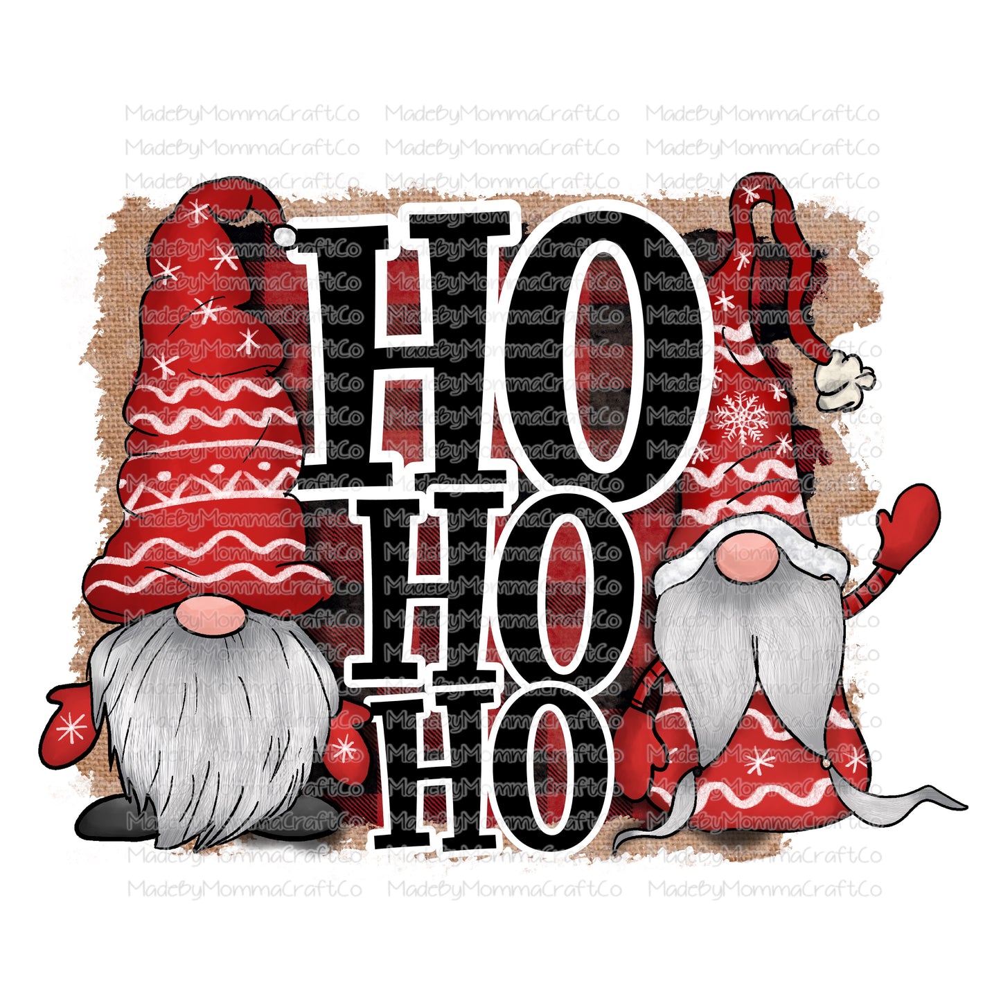 Ho Ho Ho Gnome Christmas -Cheat Clear Waterslide™ or White Cast Sticker