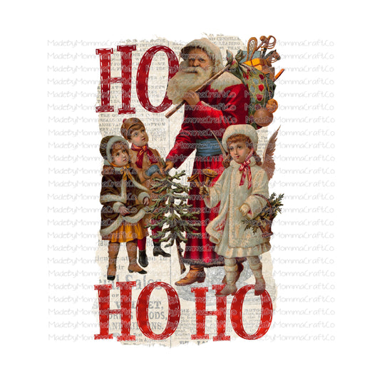 Ho Ho Ho Vintage Christmas -Cheat Clear Waterslide™ or White Cast Sticker