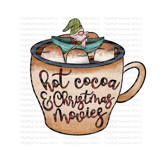 Hot Cocoa Gnome Christmas -Cheat Clear Waterslide™ or White Cast Sticker