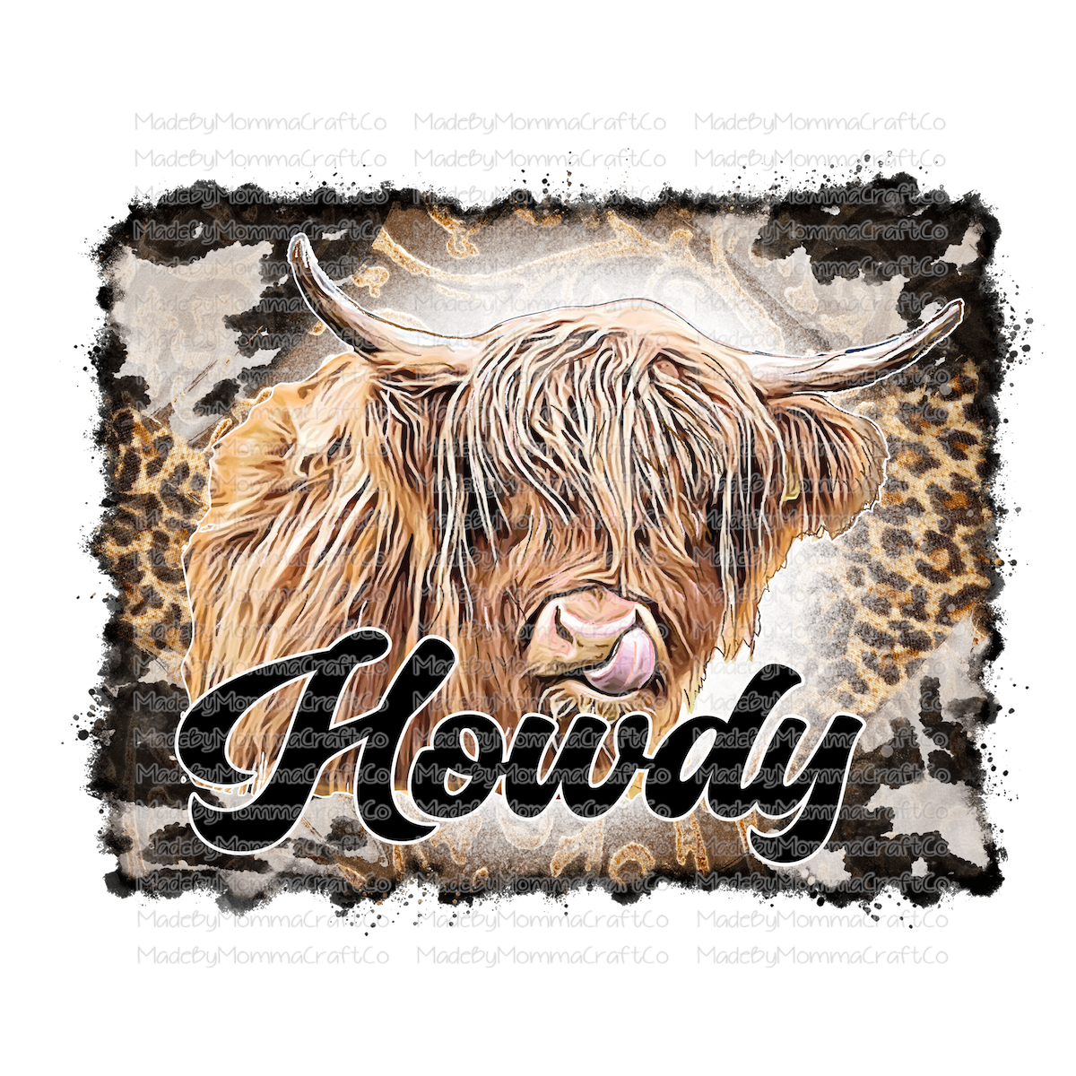 Howdy Western Highlands Cow  - Cheat Clear Waterslide™ or White Cast Sticker