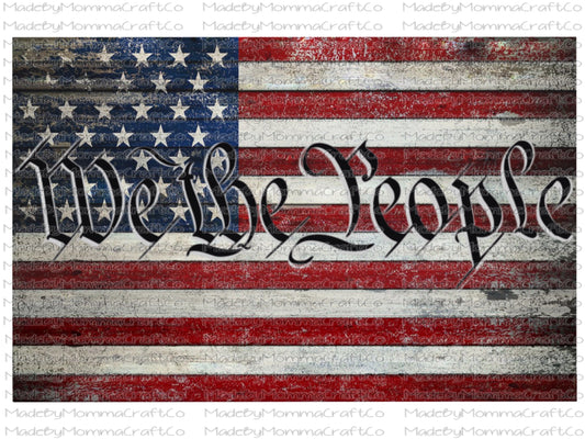 WE THE PEOPLE Flag Manly - Second Amendment  - Second Amendment-Cheat Clear Waterslide™ or White Cast Sticker