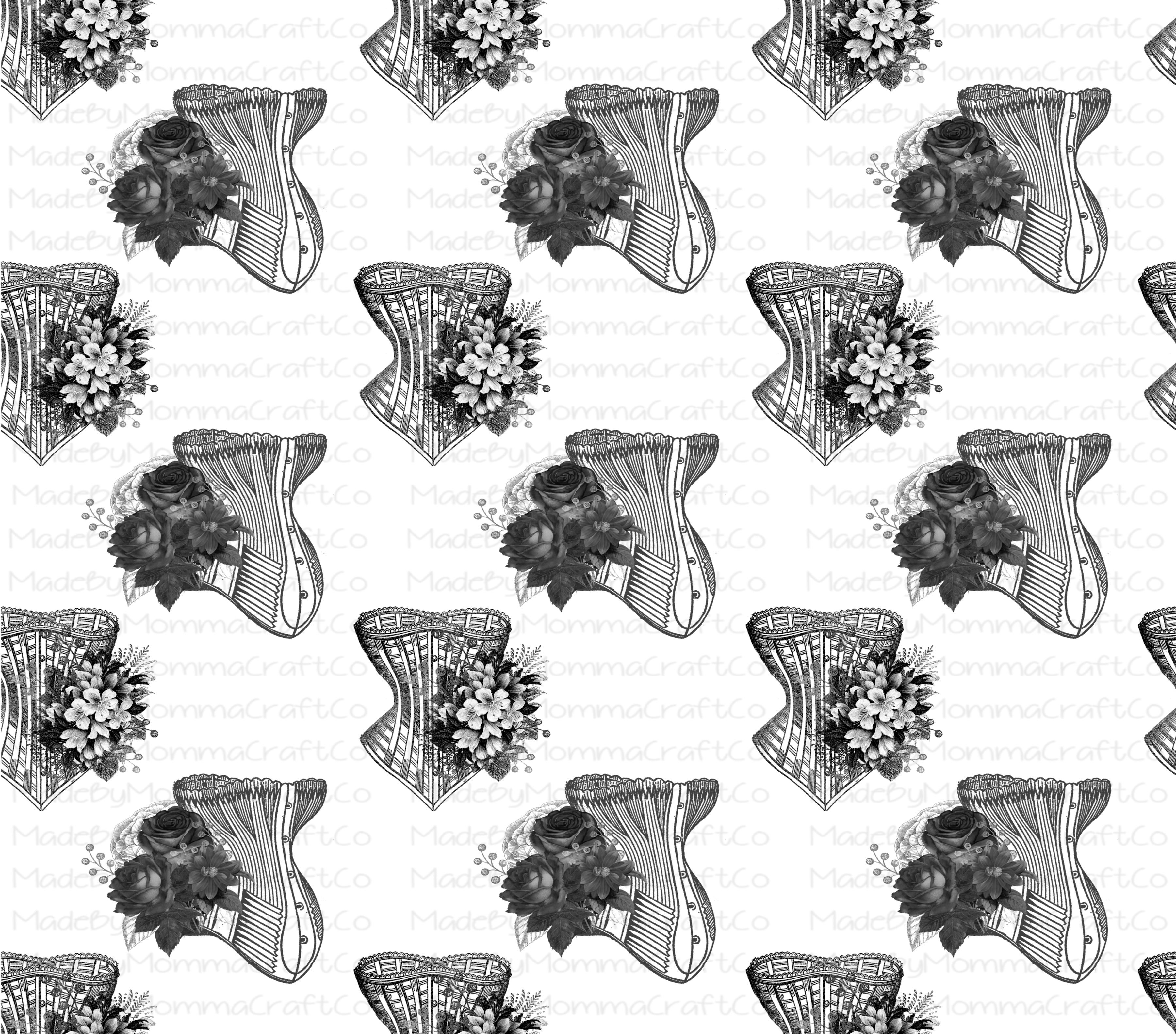 Corset and Roses Floral Overlay Wrap - Cheat Clear Waterslide™ for All Color Cups