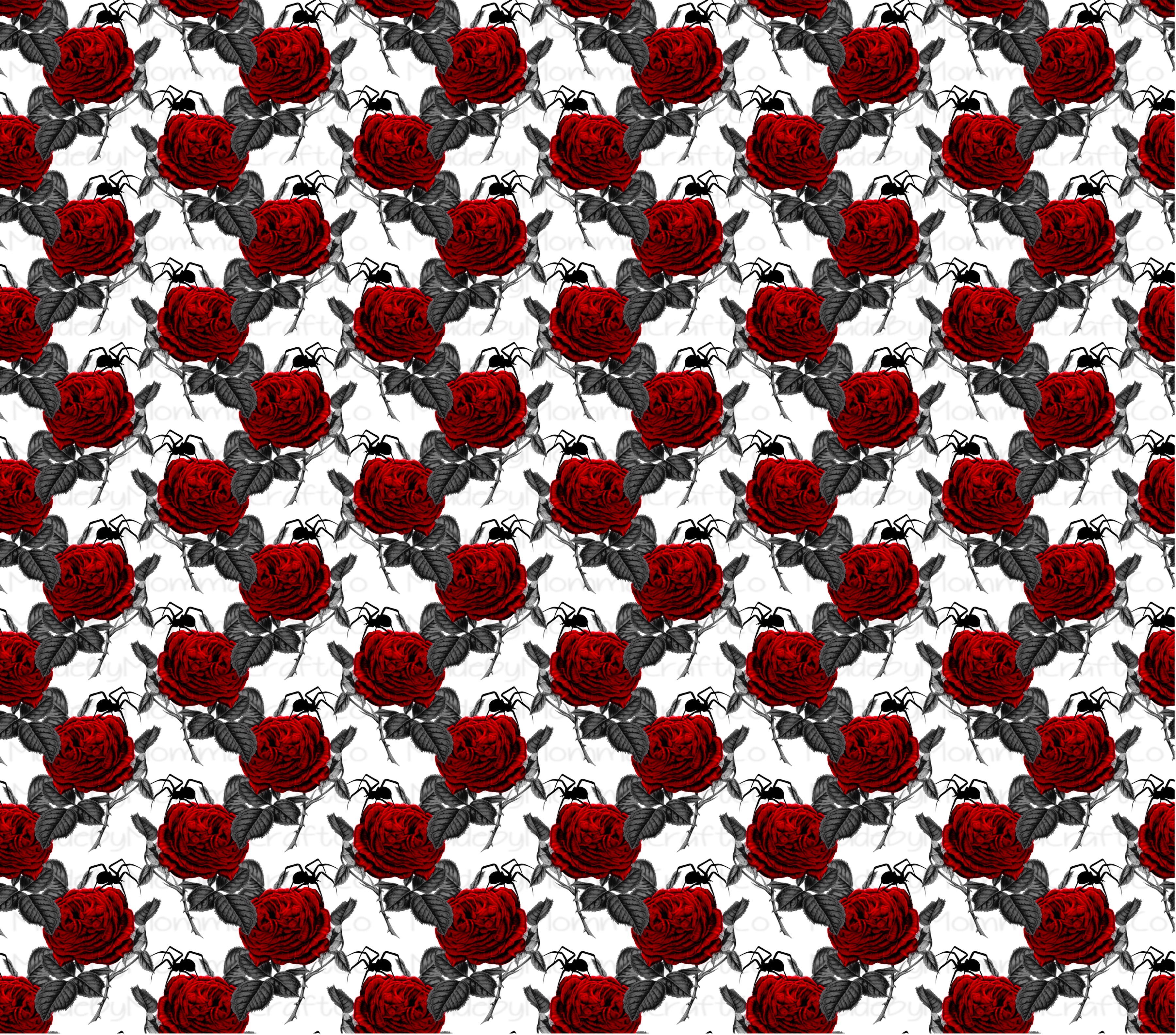 Black and Red Roses Floral Overlay Wrap - Cheat Clear Waterslide™ for All Color Cups
