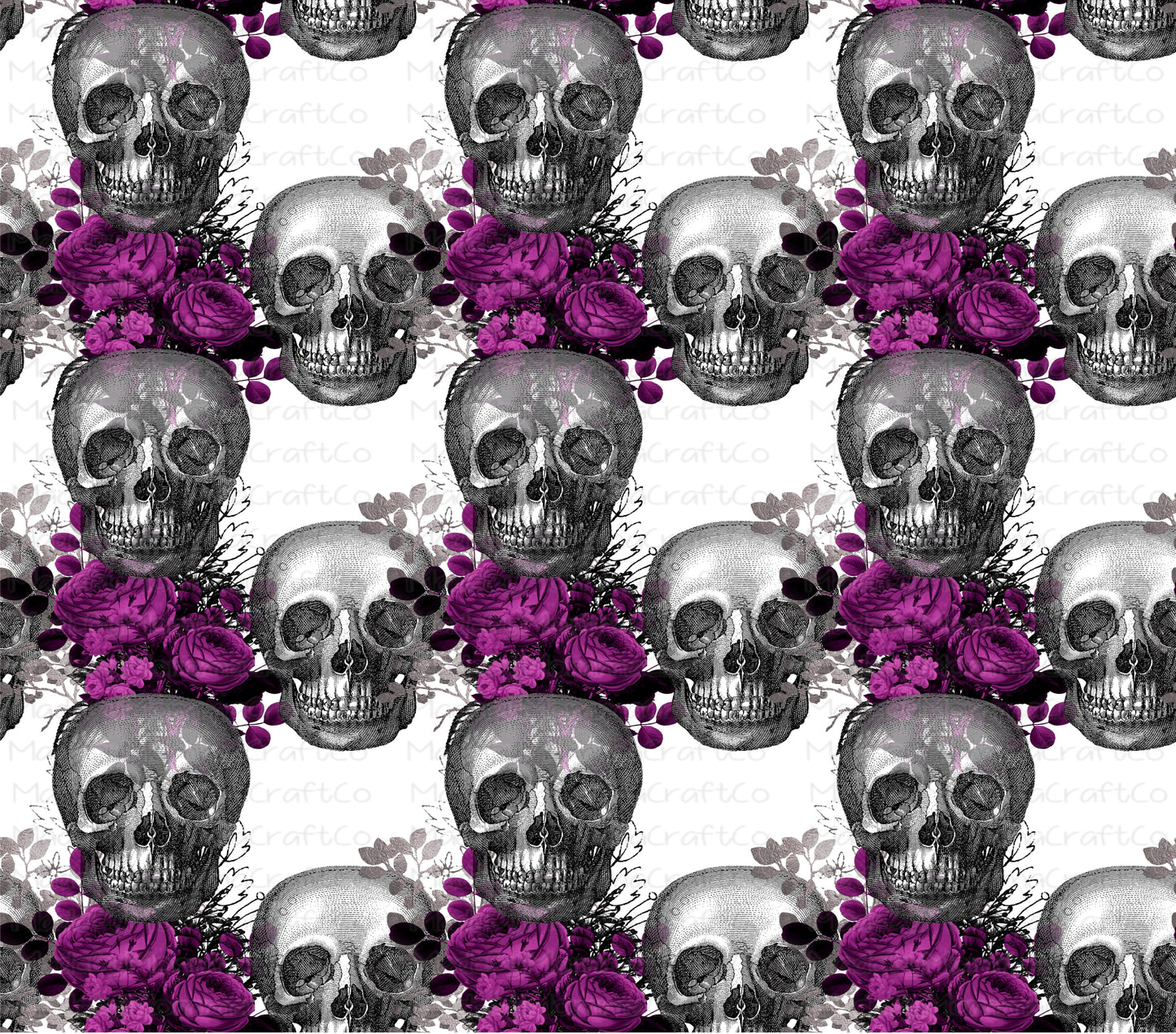 Purple Floral Skull Overlay Wrap - Cheat Clear Waterslide™ for All Color Cups