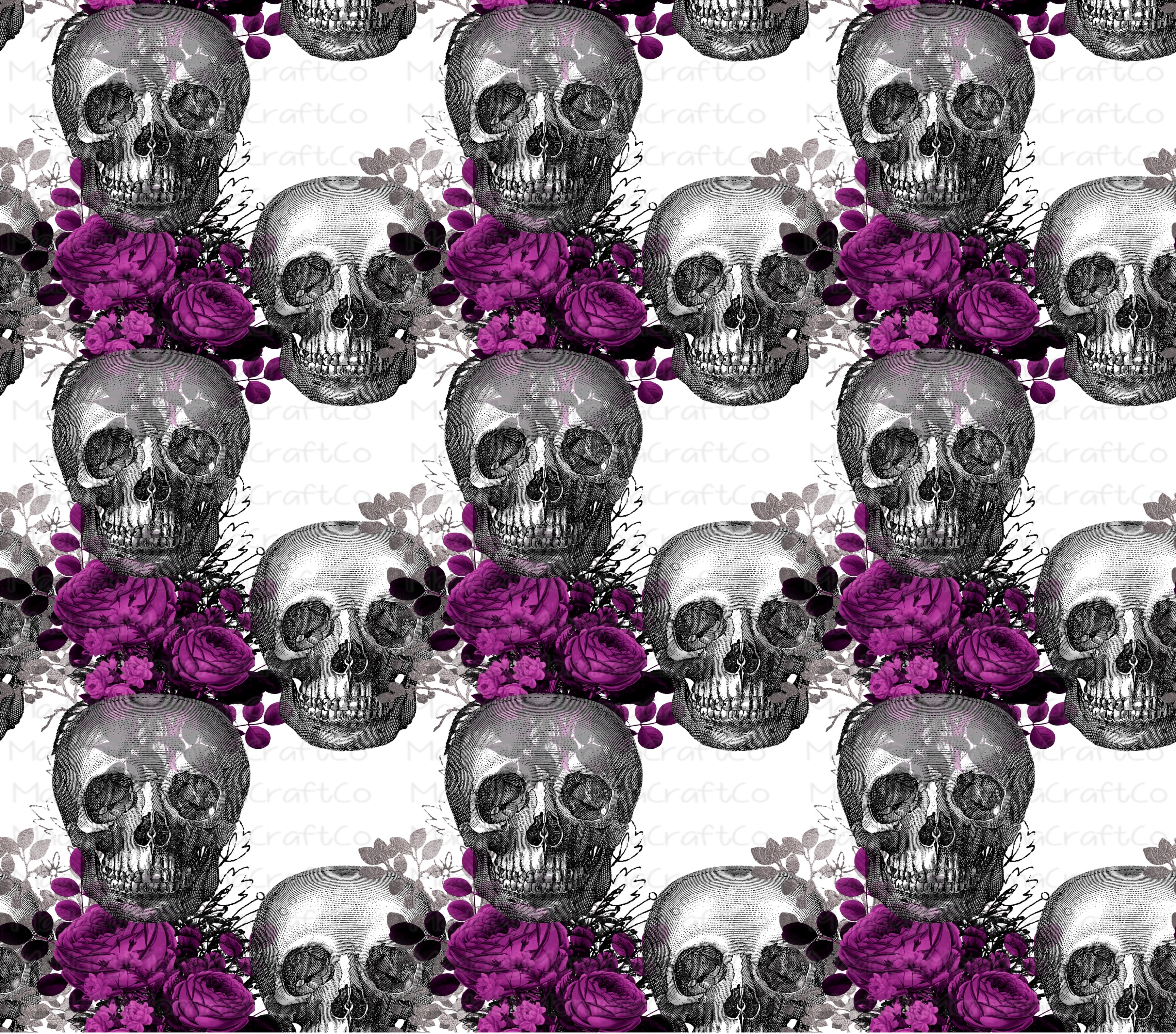 Purple Floral Skull Overlay Wrap - Cheat Clear Waterslide™ for All Color Cups