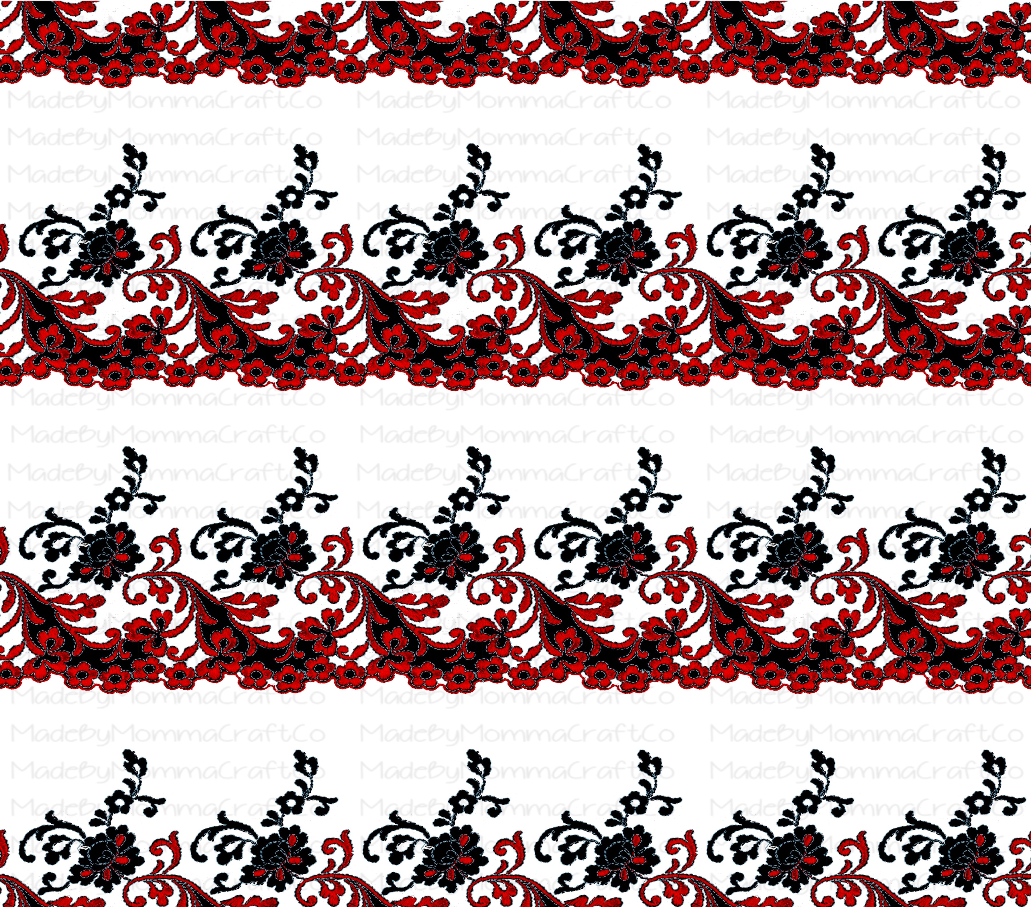 Red Scrolling Overlay Wrap - Cheat Clear Waterslide™ for All Color Cups