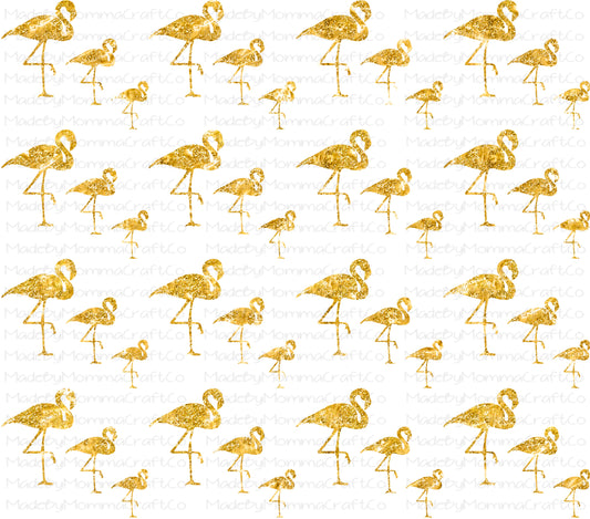 Gold Flamingos Overlay Wrap - Cheat Clear Waterslide™ for All Color Cups