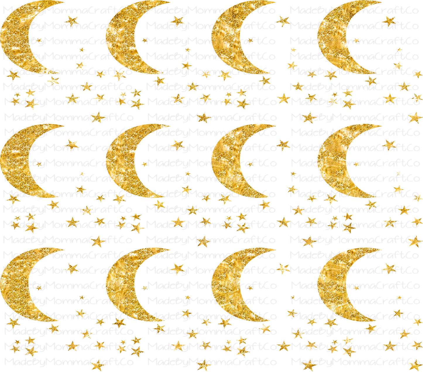 Gold Moon and Stars Overlay Wrap - Cheat Clear Waterslide™ for All Color Cups