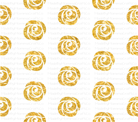 Gold Roses Overlay Wrap - Cheat Clear Waterslide™ for All Color Cups