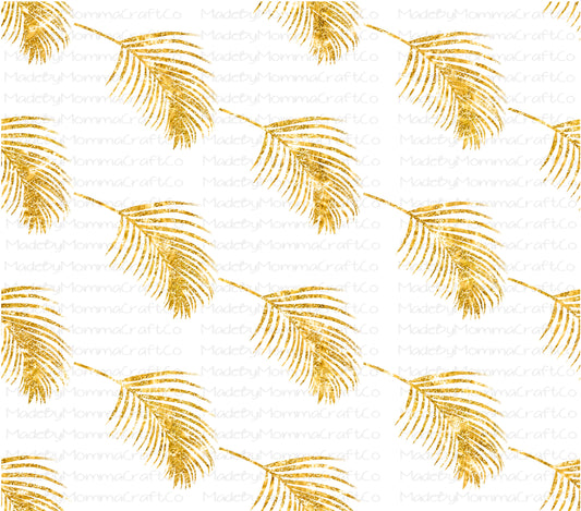 Gold Palm Leafs Overlay Wrap - Cheat Clear Waterslide™ for All Color Cups