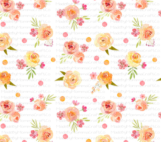 Pink and Coral Floral Overlay Wrap - Cheat Clear Waterslide™ for All Color Cups