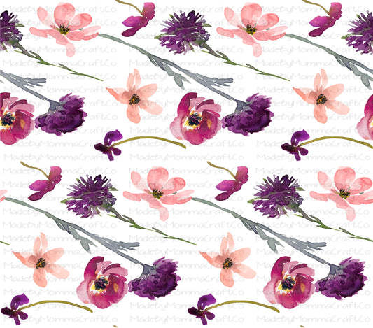 Purple Floral Overlay Wrap - Cheat Clear Waterslide™ for All Color Cups