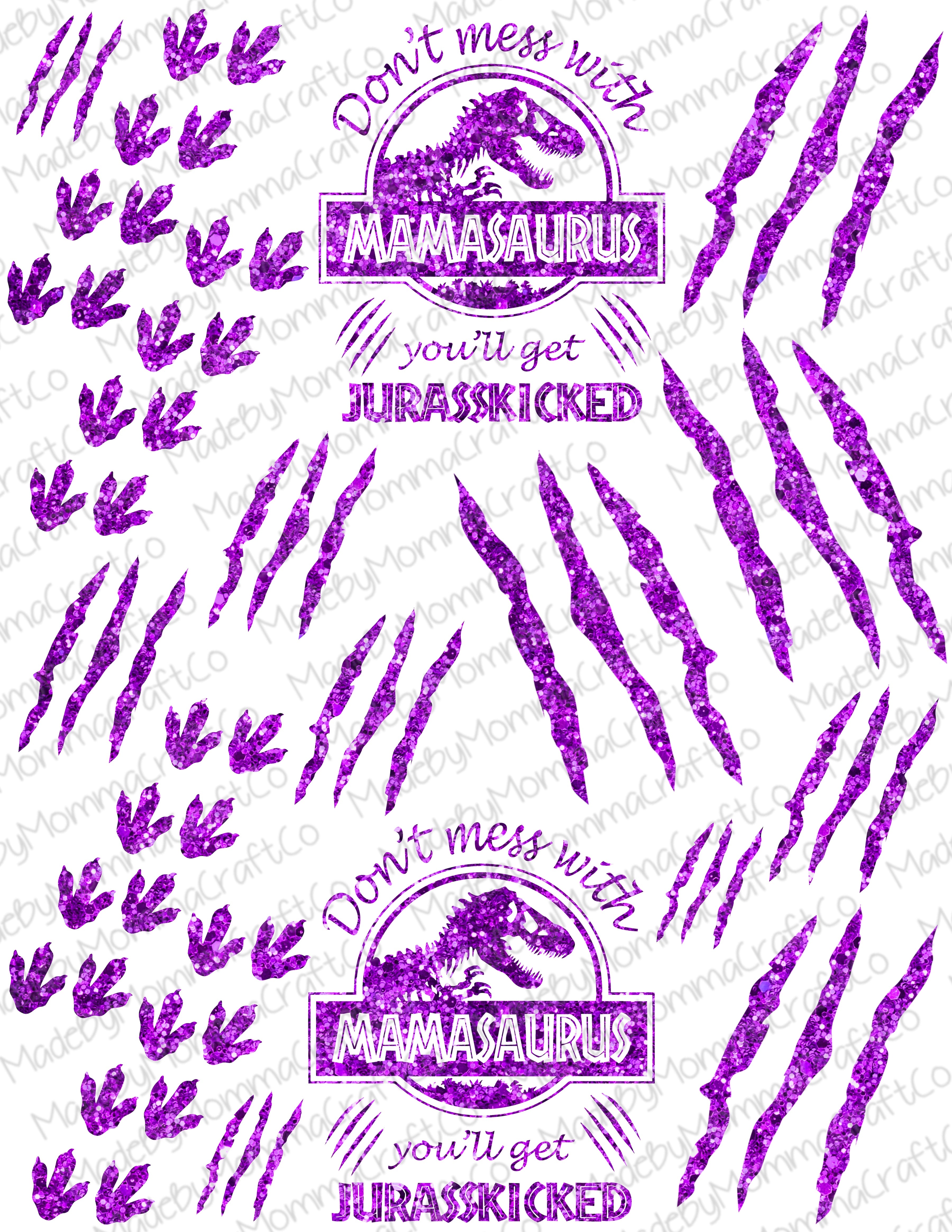 Don&#39;t Mess With Mamasaurus Cheat Clear Waterslide™ or White Cast Sticker