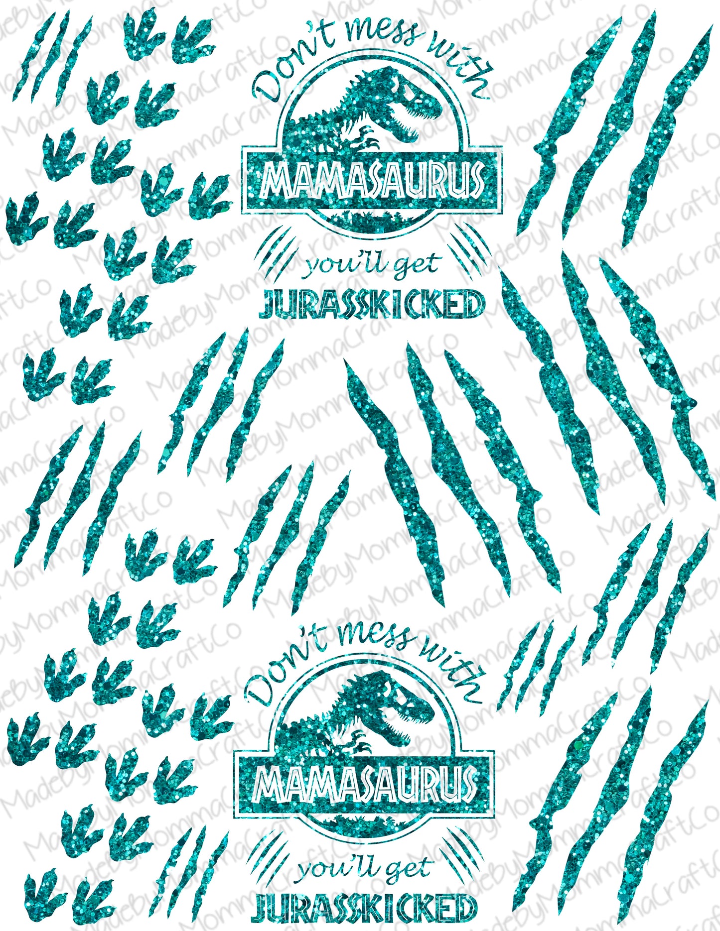 Don't Mess With Mamasaurus Cheat Clear Waterslide™ or White Cast Sticker