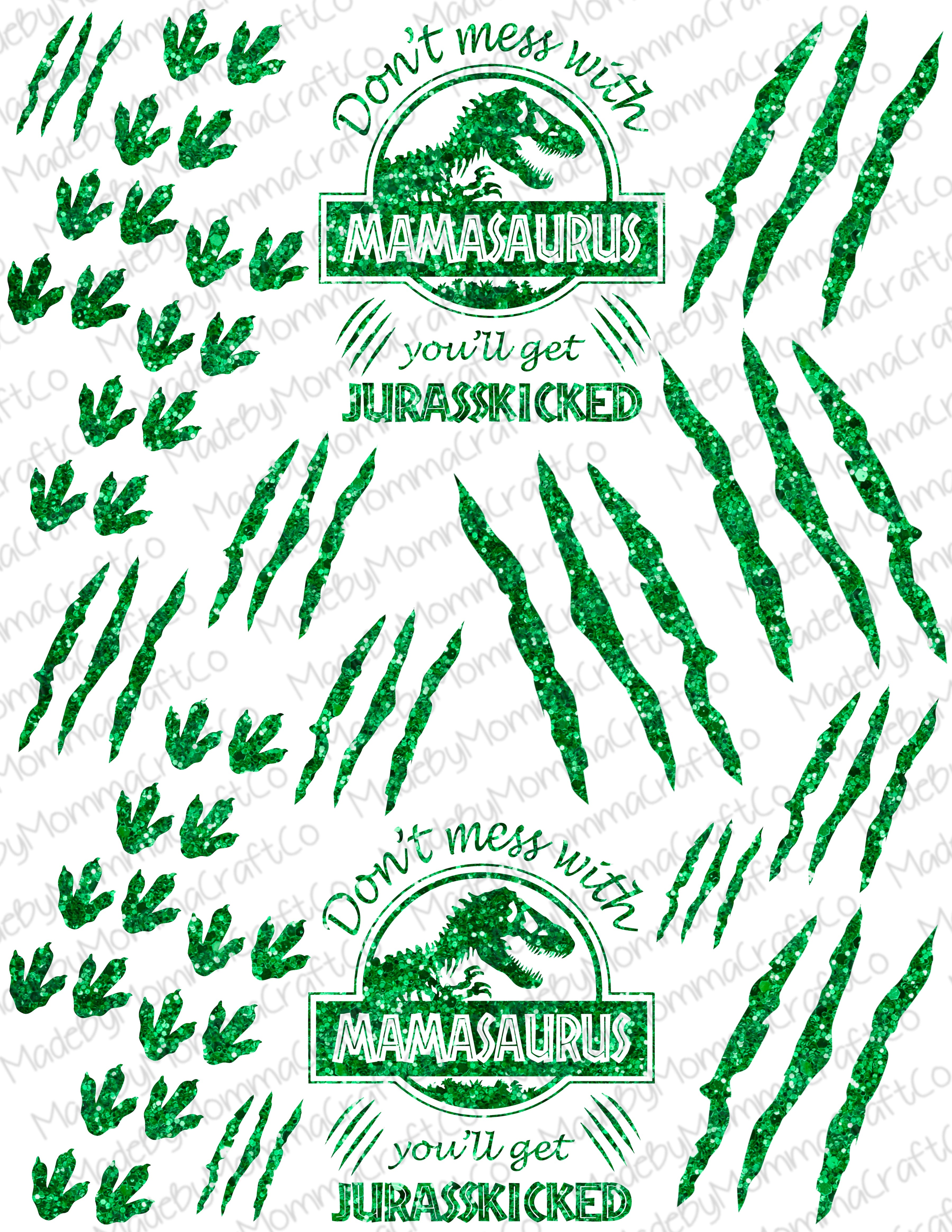 Don&#39;t Mess With Mamasaurus Cheat Clear Waterslide™ or White Cast Sticker