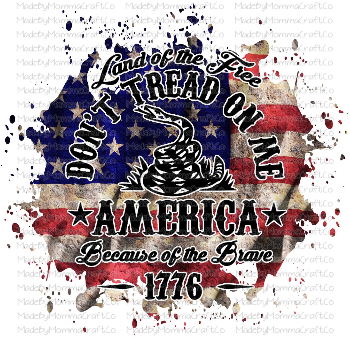 Don't Tread On Me America Cheat Clear Waterslide™ or White Cast Sticker Or Digital Download