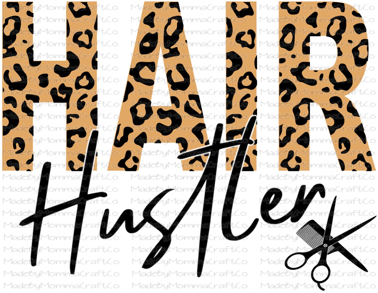 Hair Hustler Leopard Cheat Clear Waterslide™ or White Cast Sticker Or Digital Download