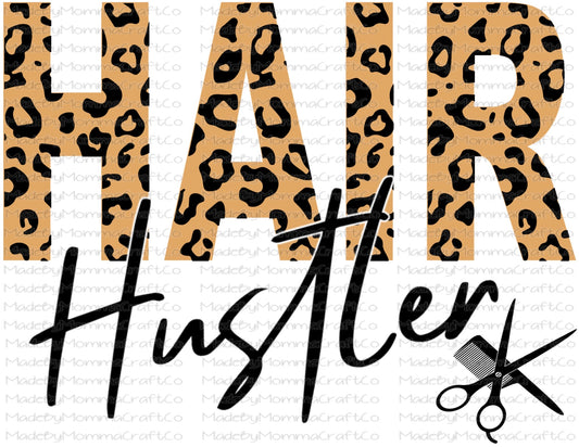 Hair Hustler Leopard Cheat Clear Waterslide™ or White Cast Sticker Or Digital Download