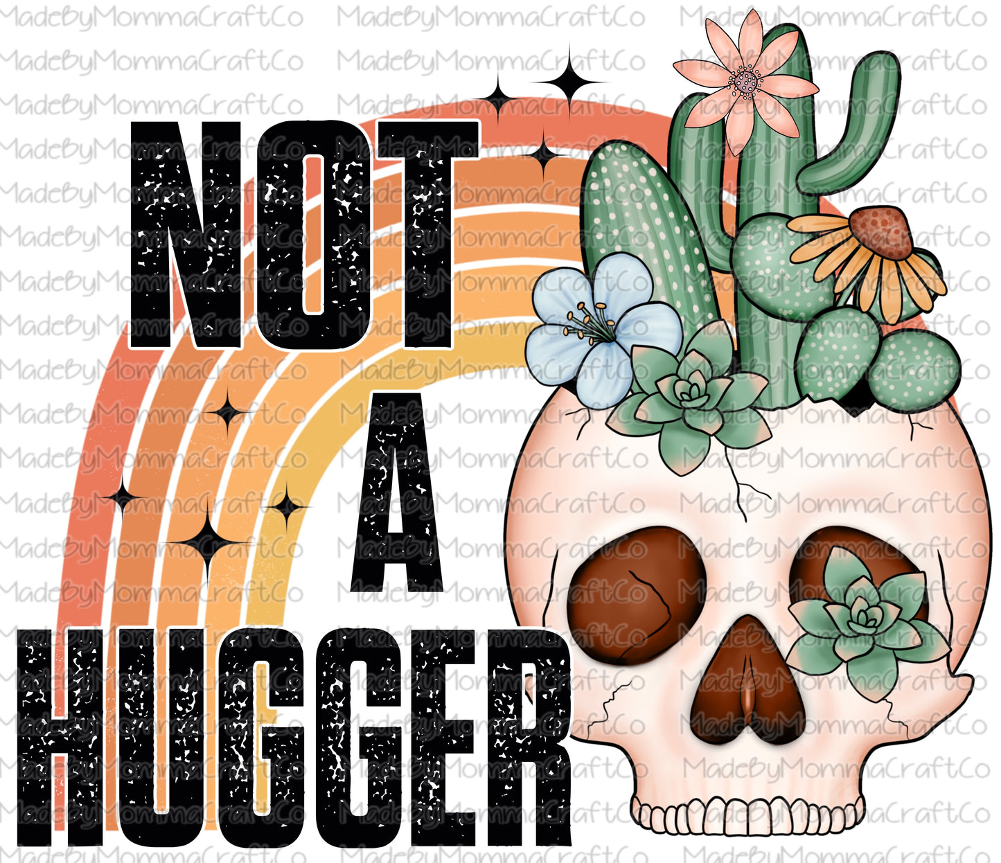 Not A Hugger Skull Cactus Vintage - Cheat Clear Waterslide Decal or Digital Download