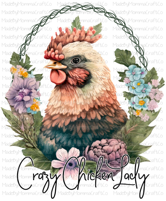 Crazy Chicken Lady Vintage Antique Farm - Cheat Clear Waterslide Decal or Digital Download