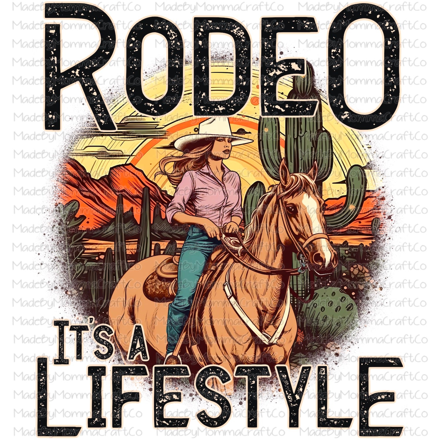 Rodeo It&#39;s a Lifestyle Horse Cowgirl Country Western - Cheat Clear Waterslide Decal or Digital Download